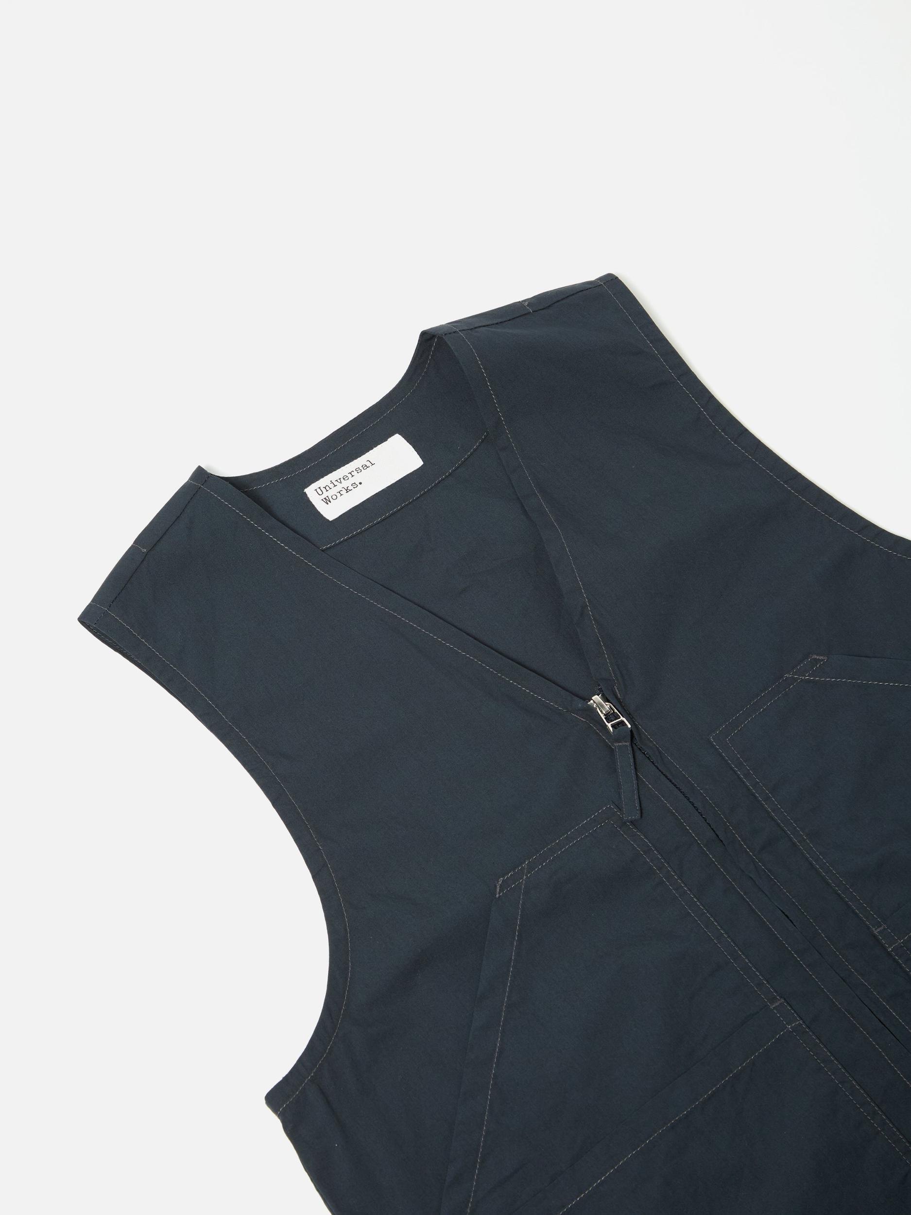 Universal Works Painters Gilet in Navy Broad Cloth Product Image