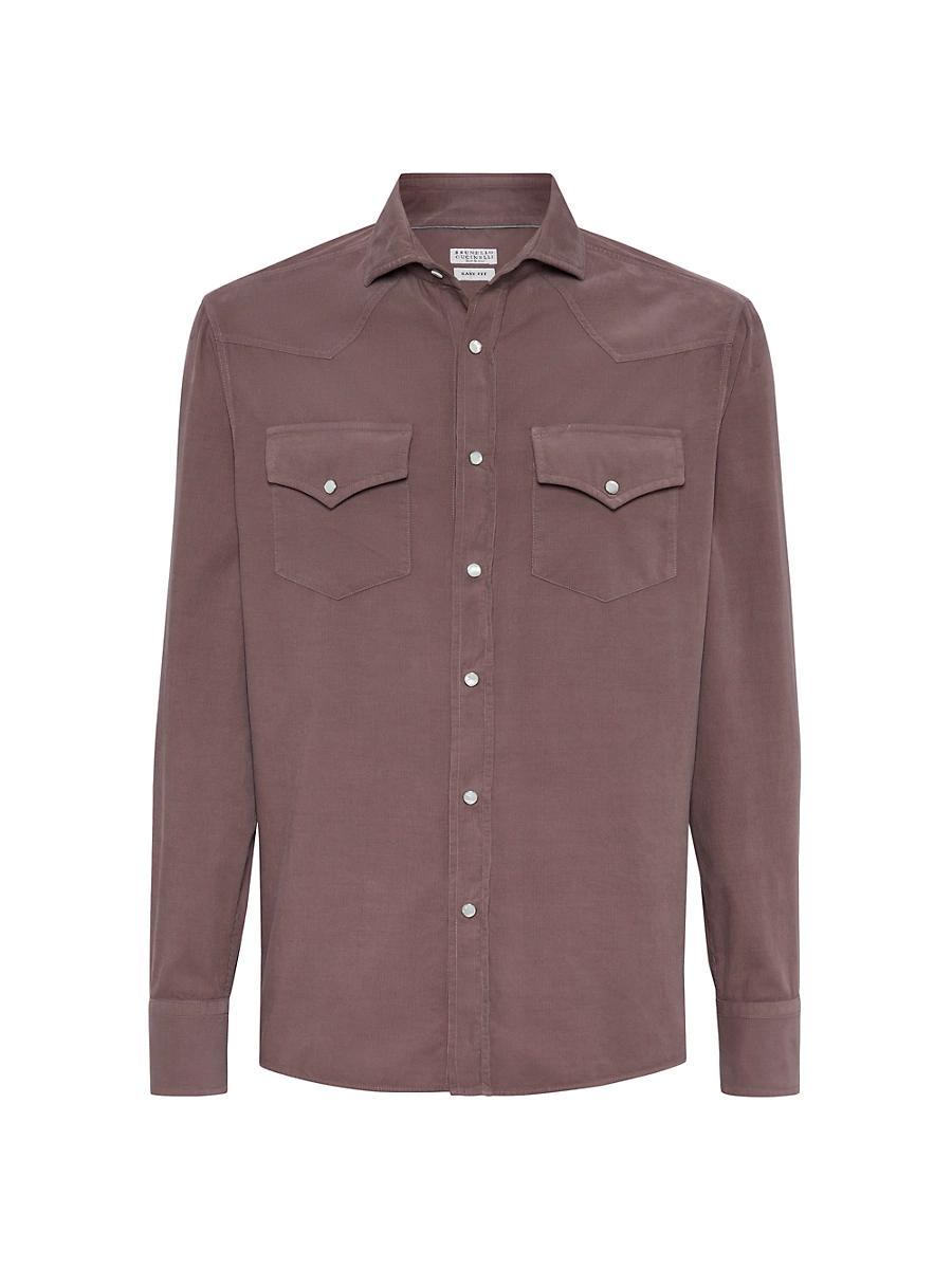 Mens Cotton Corduroy Western Shirt Product Image