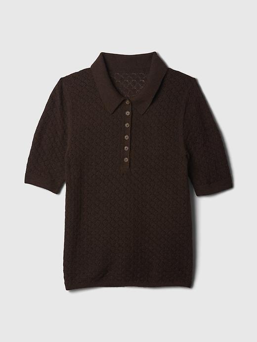 Pointelle Polo Sweater Product Image