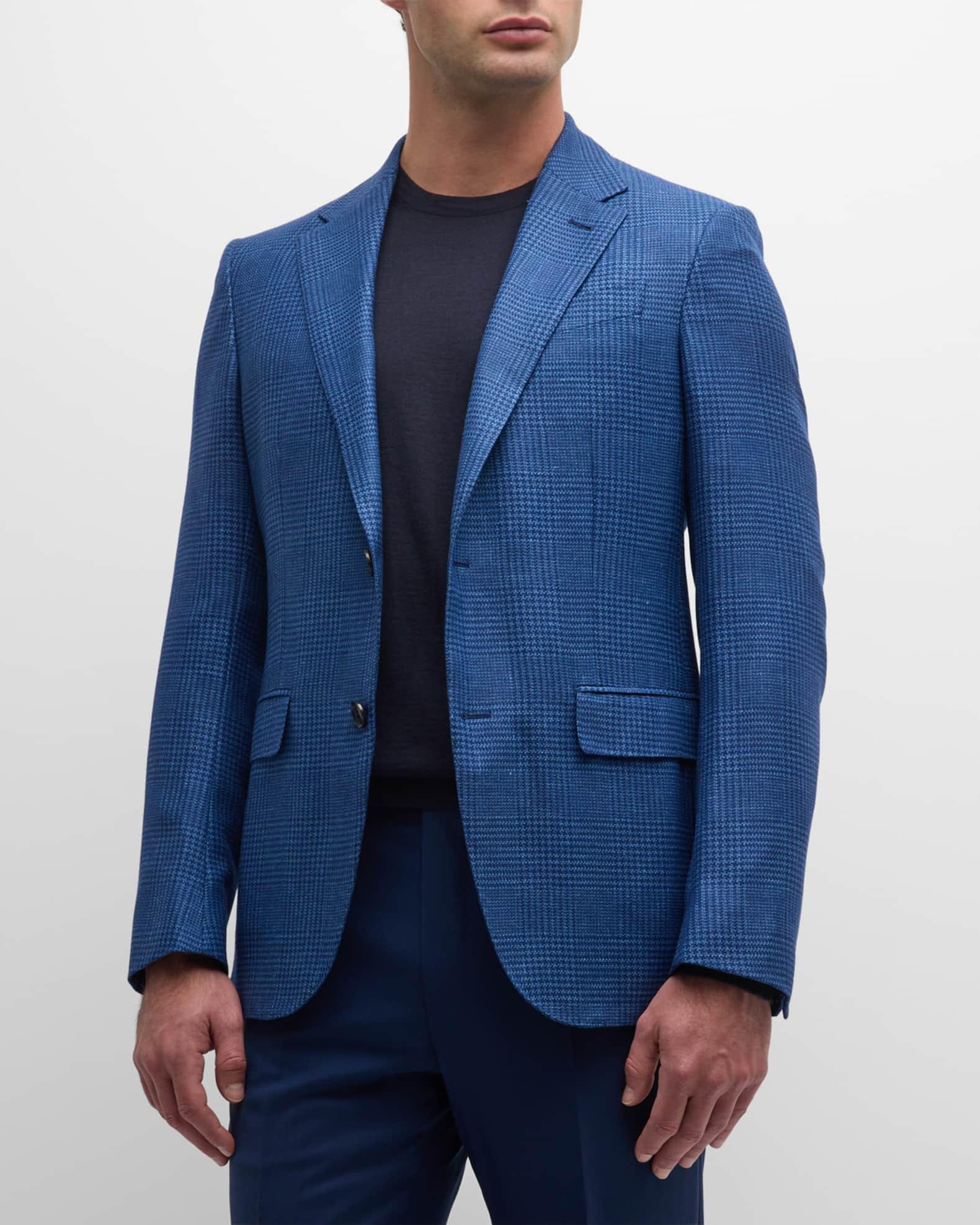 Men's Plaid Cashmere-Linen Sport Coat Product Image