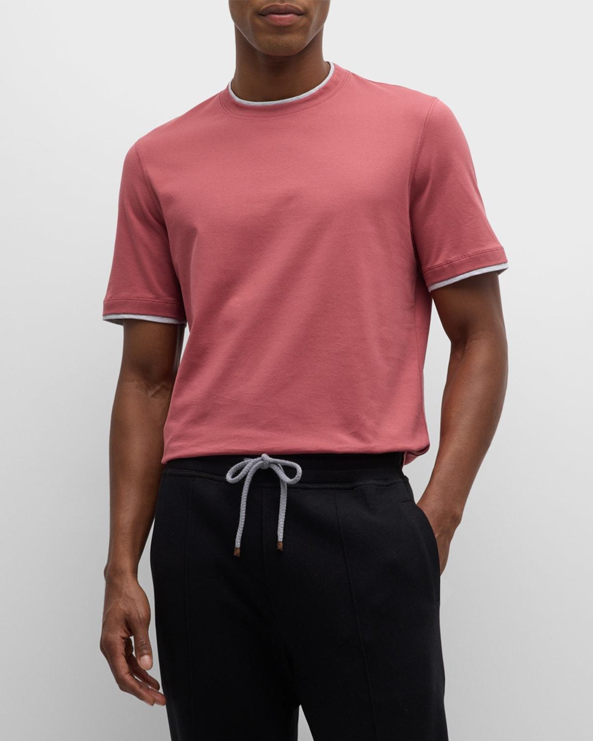 Men's Cotton T-Shirt with Tipping Product Image