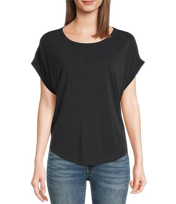 Lucky Brand Scoop Neck Short Sleeve Slouchy Round Hem T-Shirt Product Image