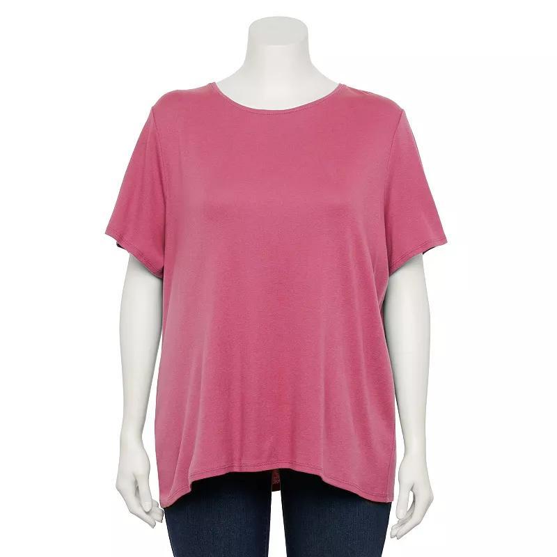 Plus Size Croft & Barrow Essential Crewneck Top, Womens Product Image