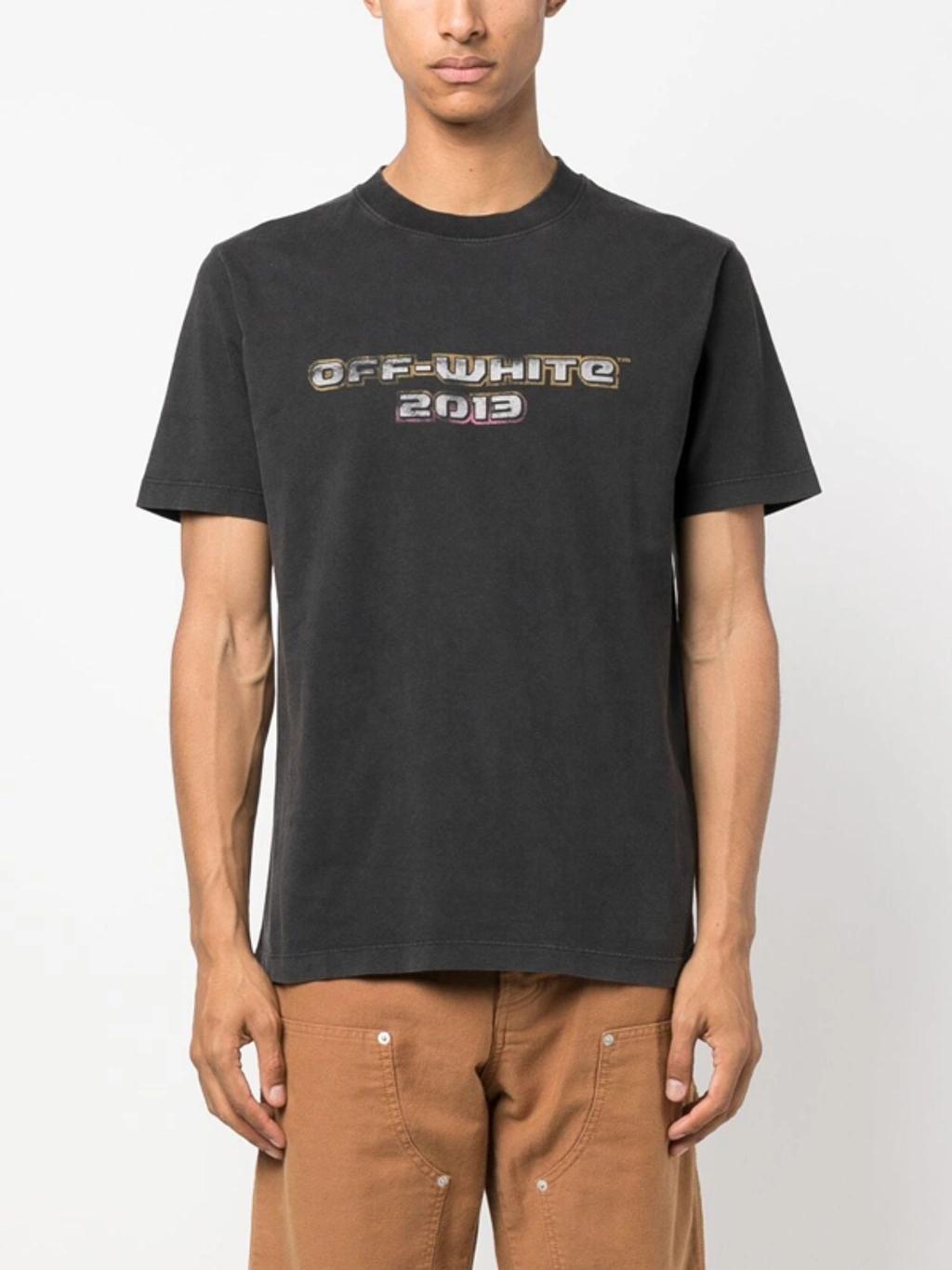 OFF-WHITE Off White™ Black Crew Neck T Shirt With Print Product Image