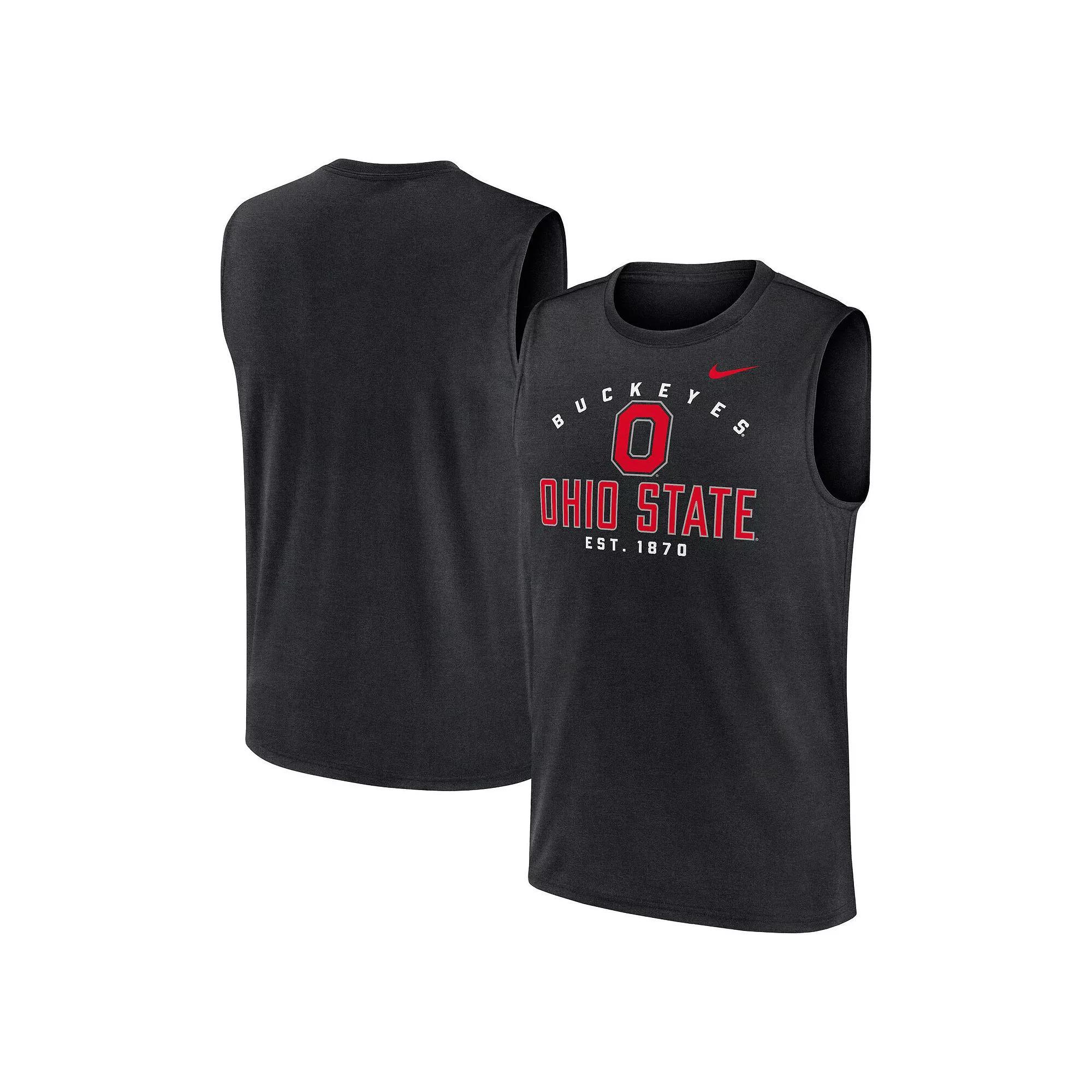 Men's Nike Black Ohio State Buckeyes Primetime Legend Lock Up Performance Muscle Tank Top, Size: Medium Product Image