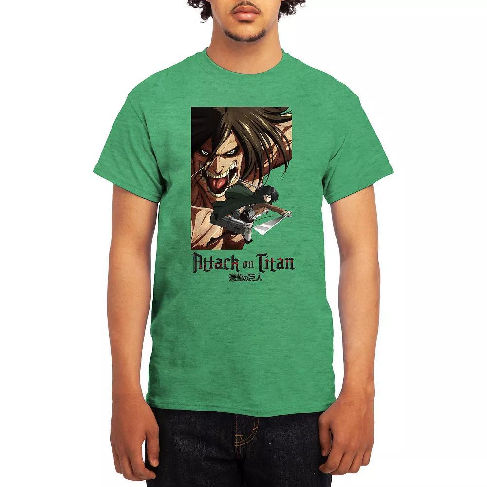 Men's Attack on Titan Eren & Mikasa Tee, Boy's, Size: Medium, Lt Blue Product Image
