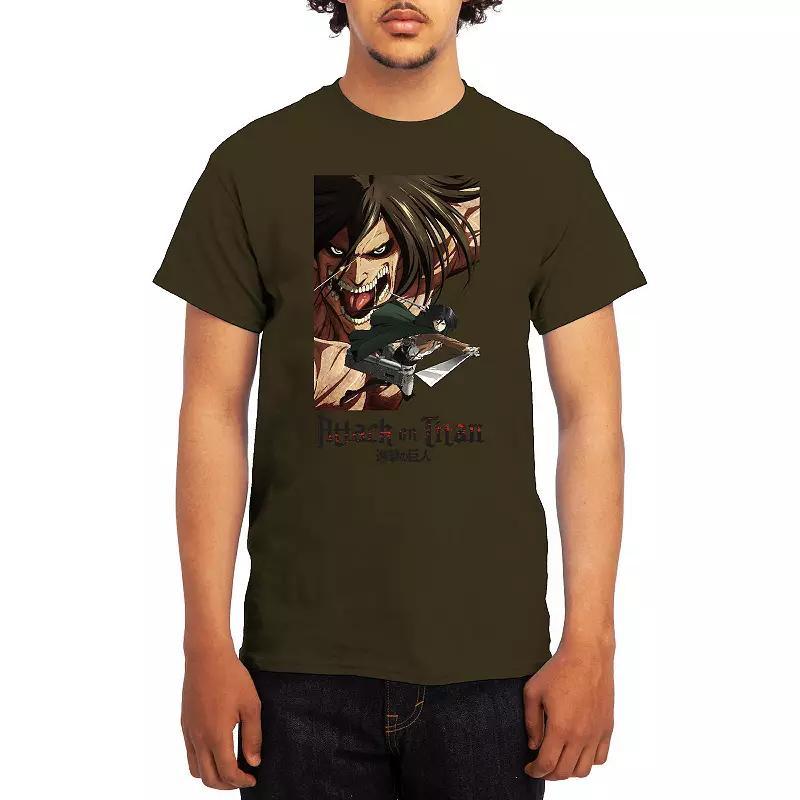 Men's Attack on Titan Eren & Mikasa Tee, Boy's, Size: Small, Green Product Image