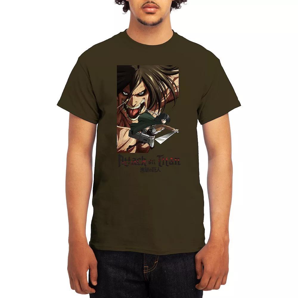 Men's Attack on Titan Eren & Mikasa Tee, Boy's, Size: Small, Green Product Image