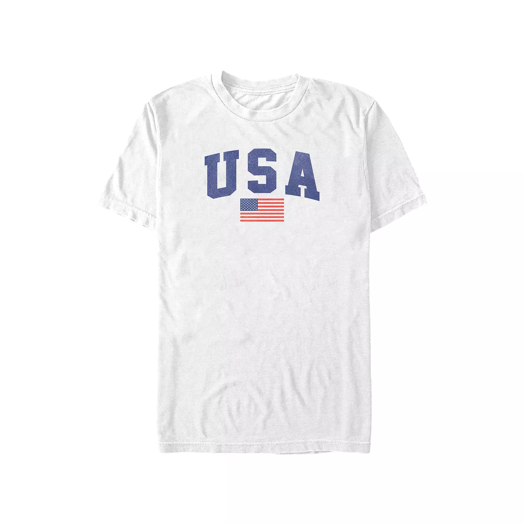 Big & Tall USA Flag Graphic Tee, Men's, Size: 3XB, White Product Image