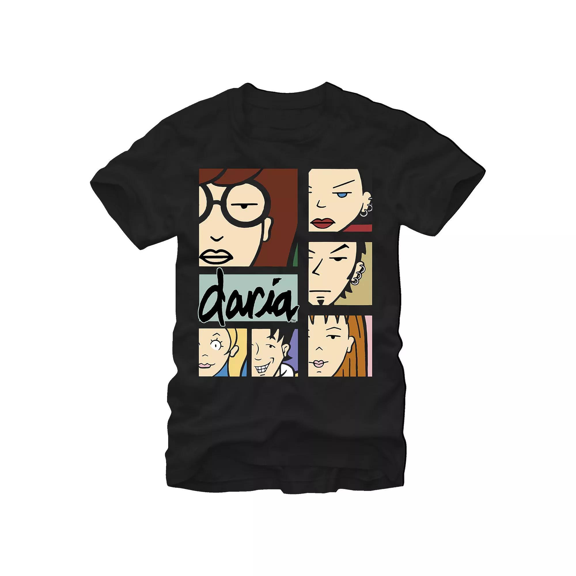 Men's Daria Characters Closeups Graphic Tee, Size: Large, Black Product Image