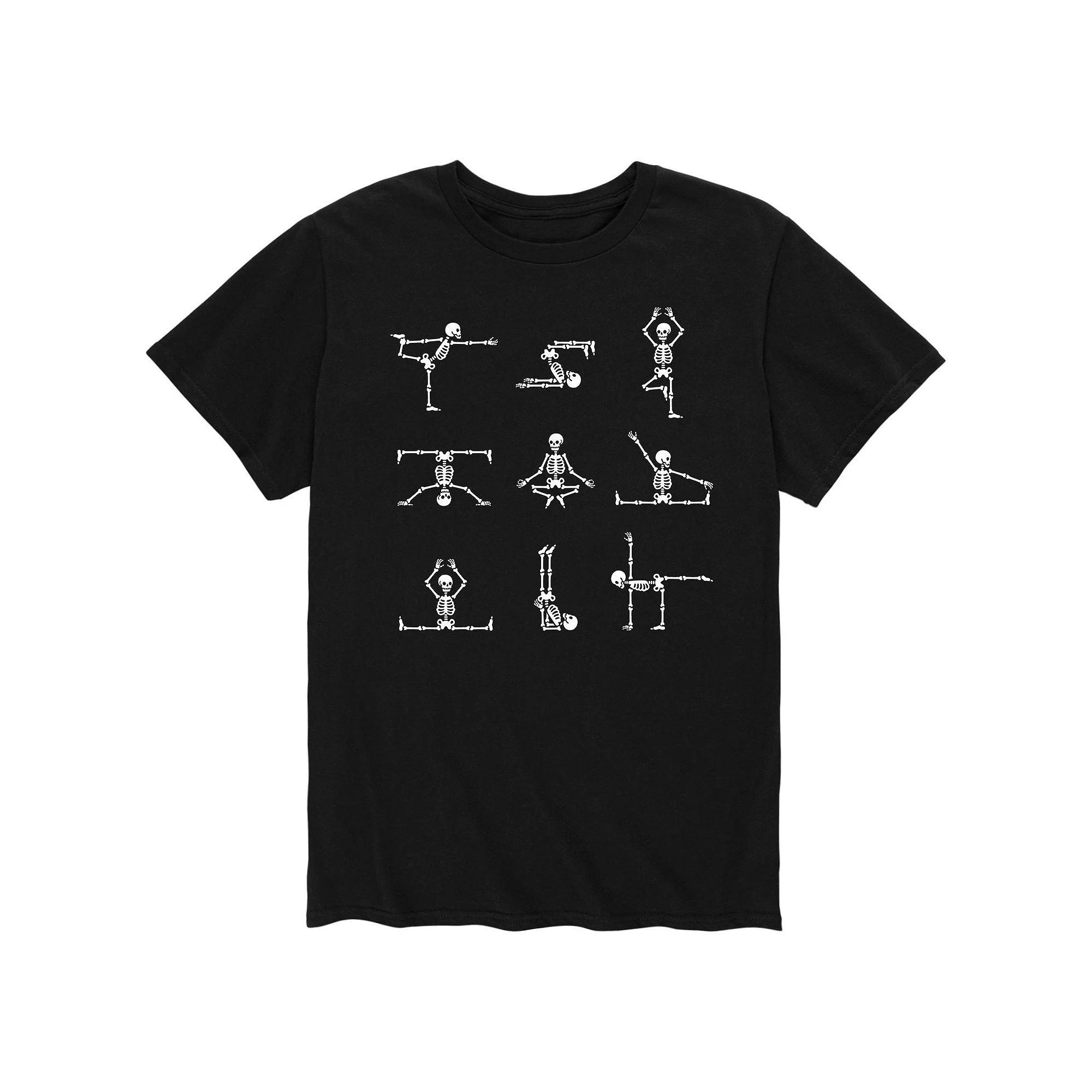 Mens Skeleton Yoga Poses Tee Product Image