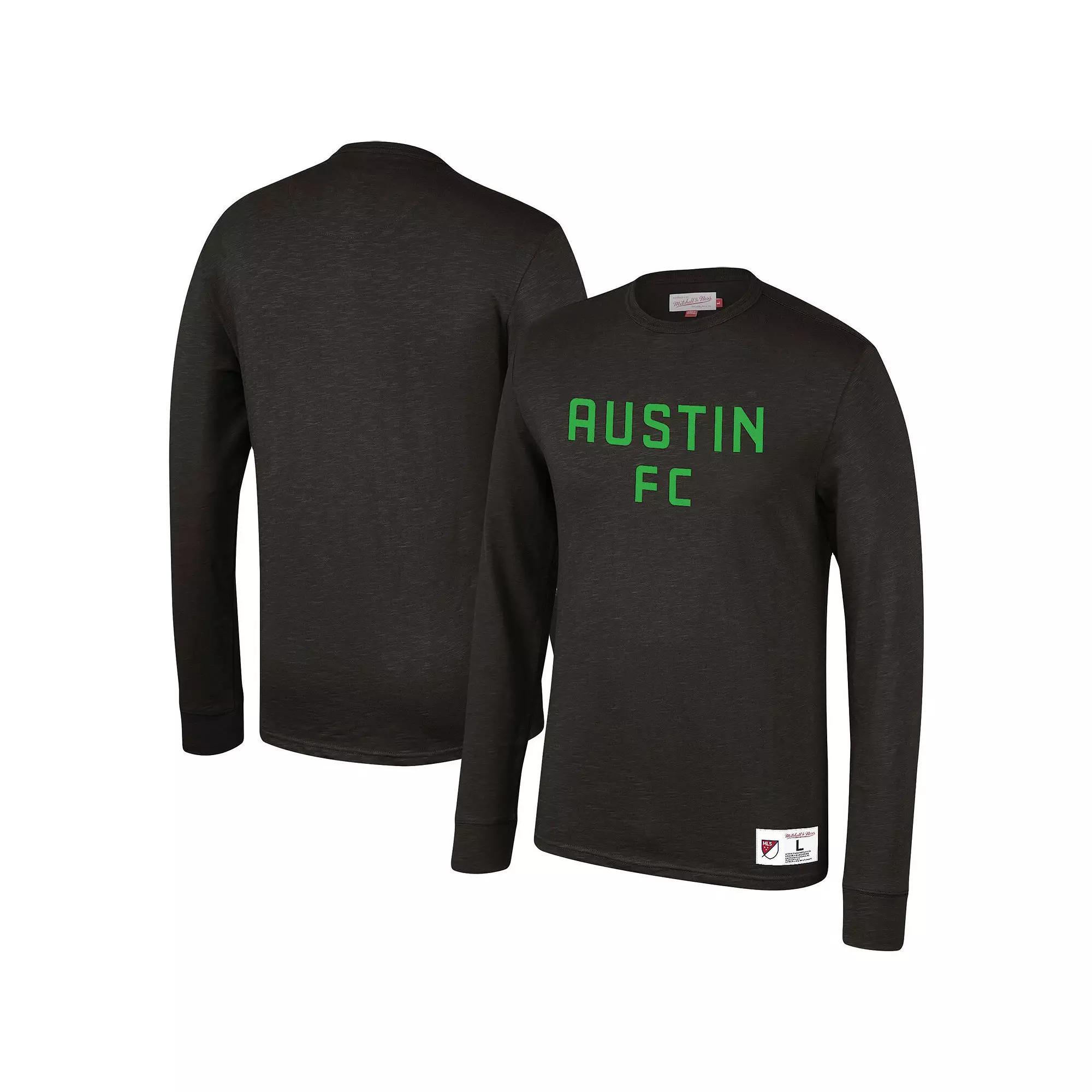 Men's Mitchell & Ness Black Austin FC Slub Long Sleeve T-Shirt, Size: 2XL, Afc Black Product Image