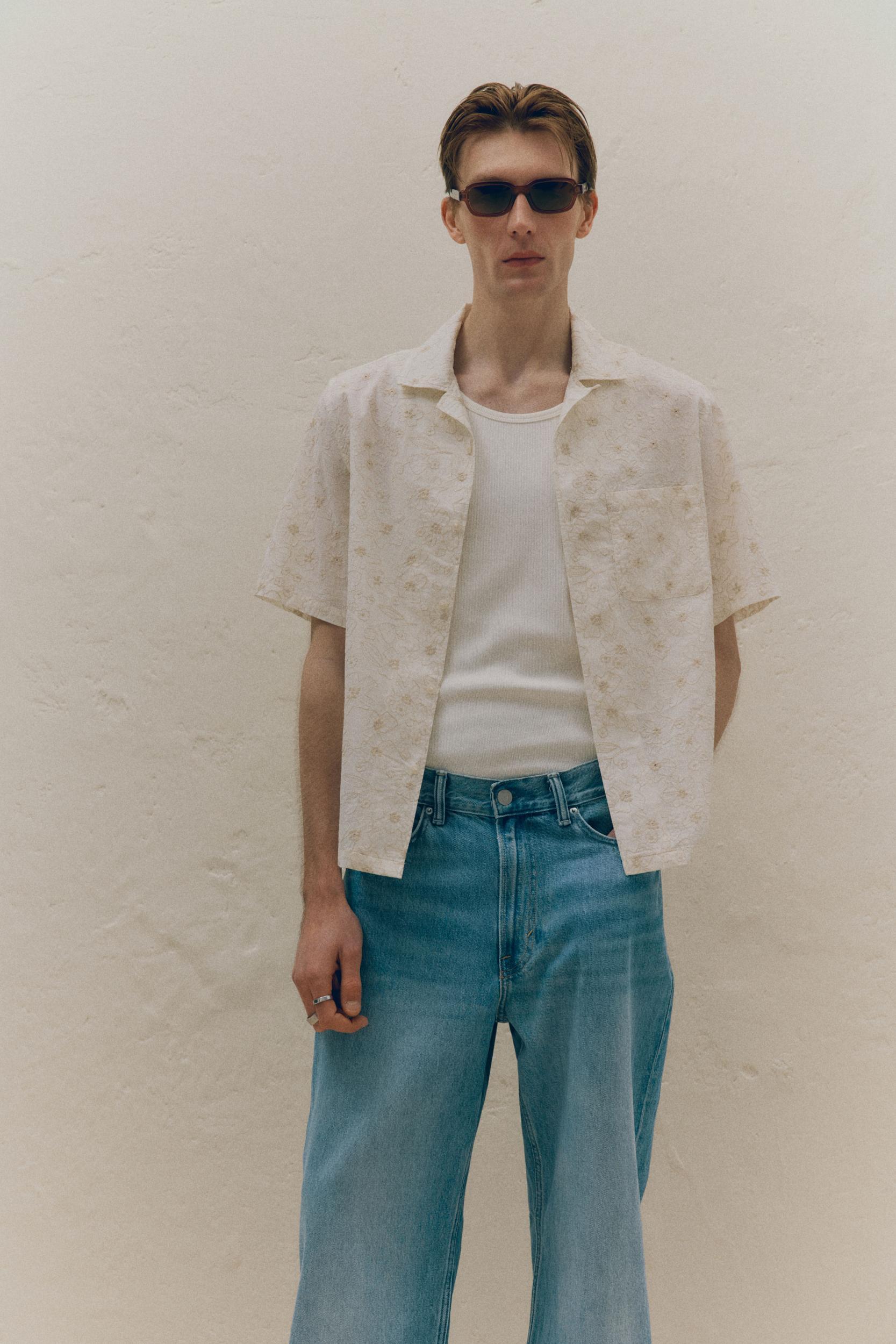 Regular-Fit Embroidered Resort Shirt Product Image