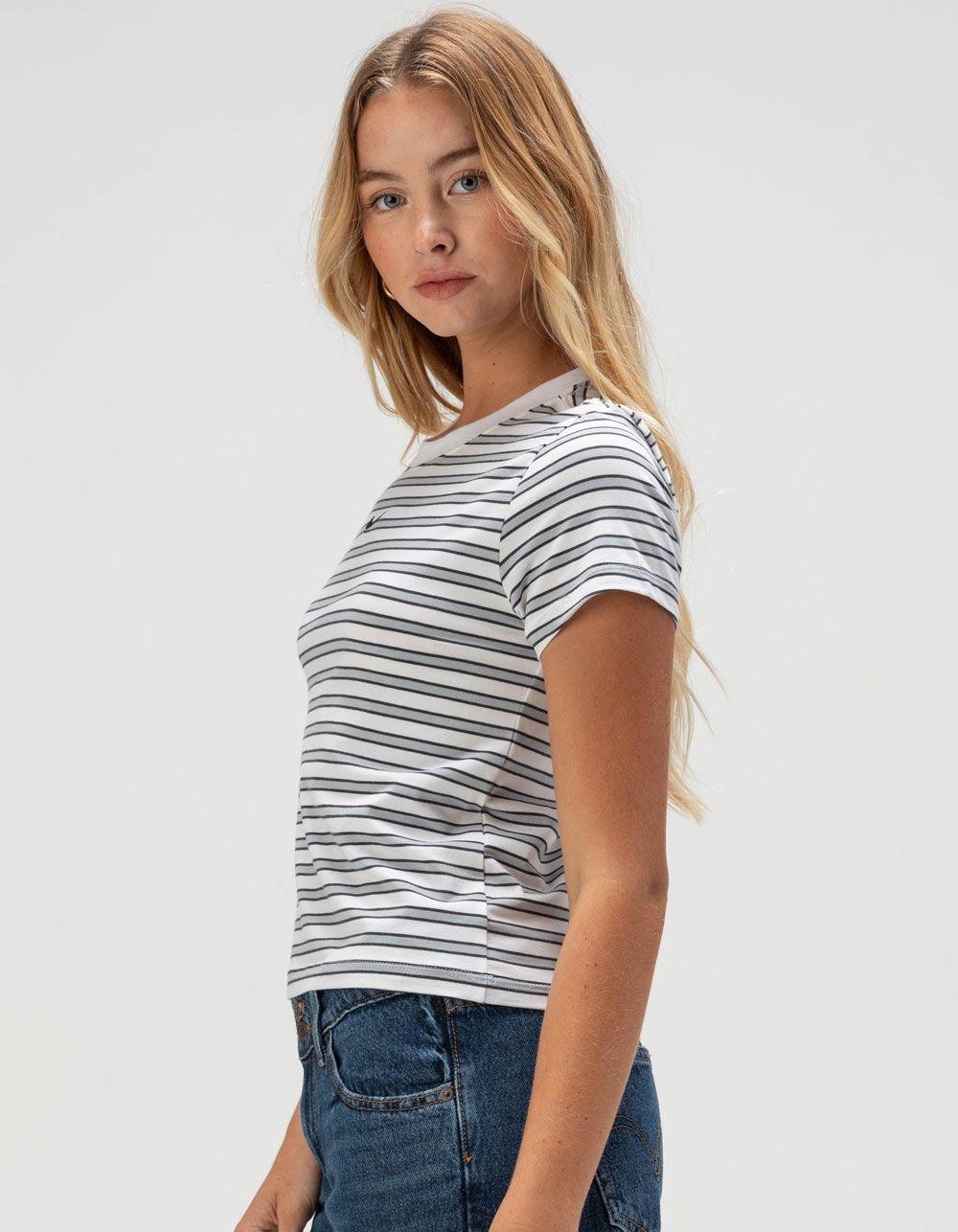 NIKE Sportswear Chill Knit Womens Stripe Tee - WHITE COMBO Product Image