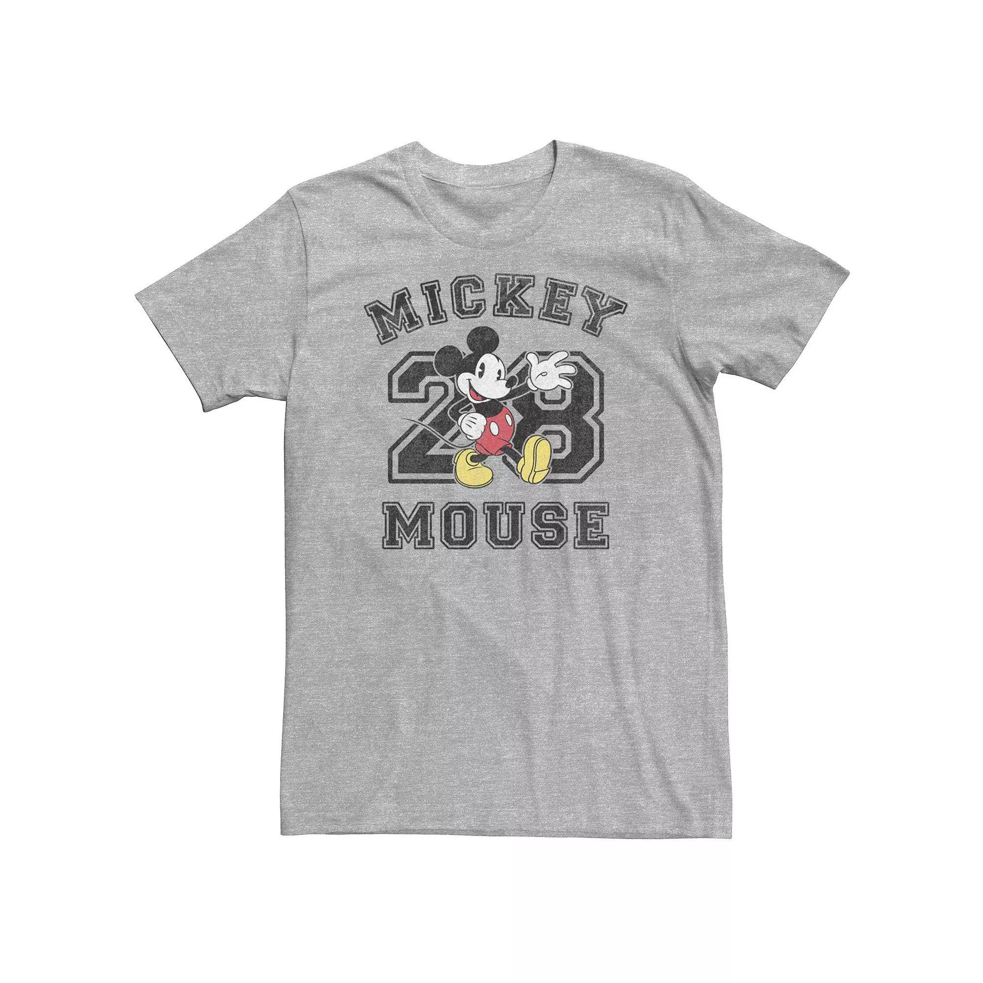 Big & Tall Disney Mickey Varsity Text #28 Portrait Tee, Men's, Size: 3XL Tall, Athletic Grey Product Image
