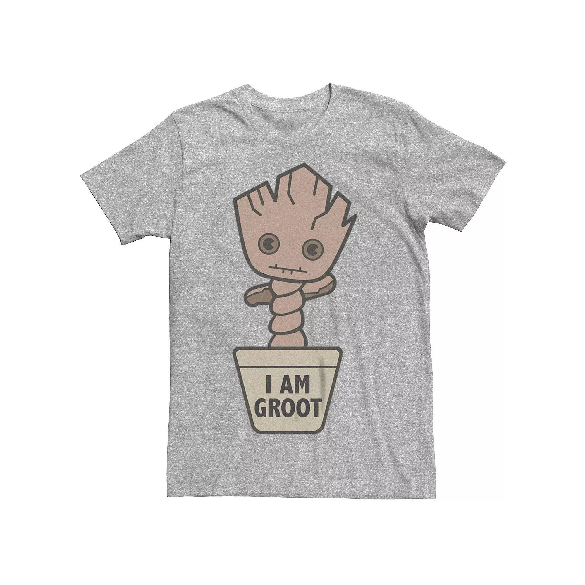 Men's Marvel Guardians Of The Galaxy Chibi Groot Graphic Tee, Size: Small, Athletic Grey Product Image