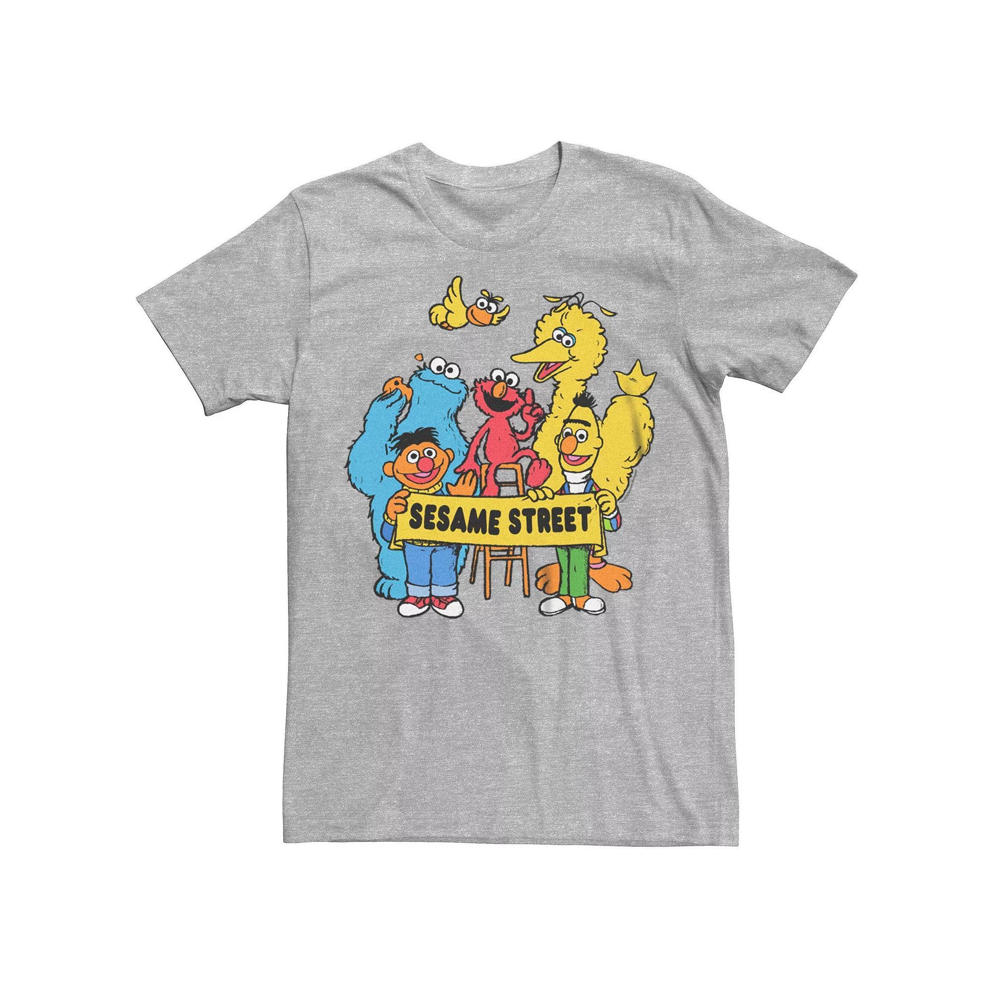 Men's Sesame Street Banner Group Tee, Size: XXL, Athletic Grey Product Image