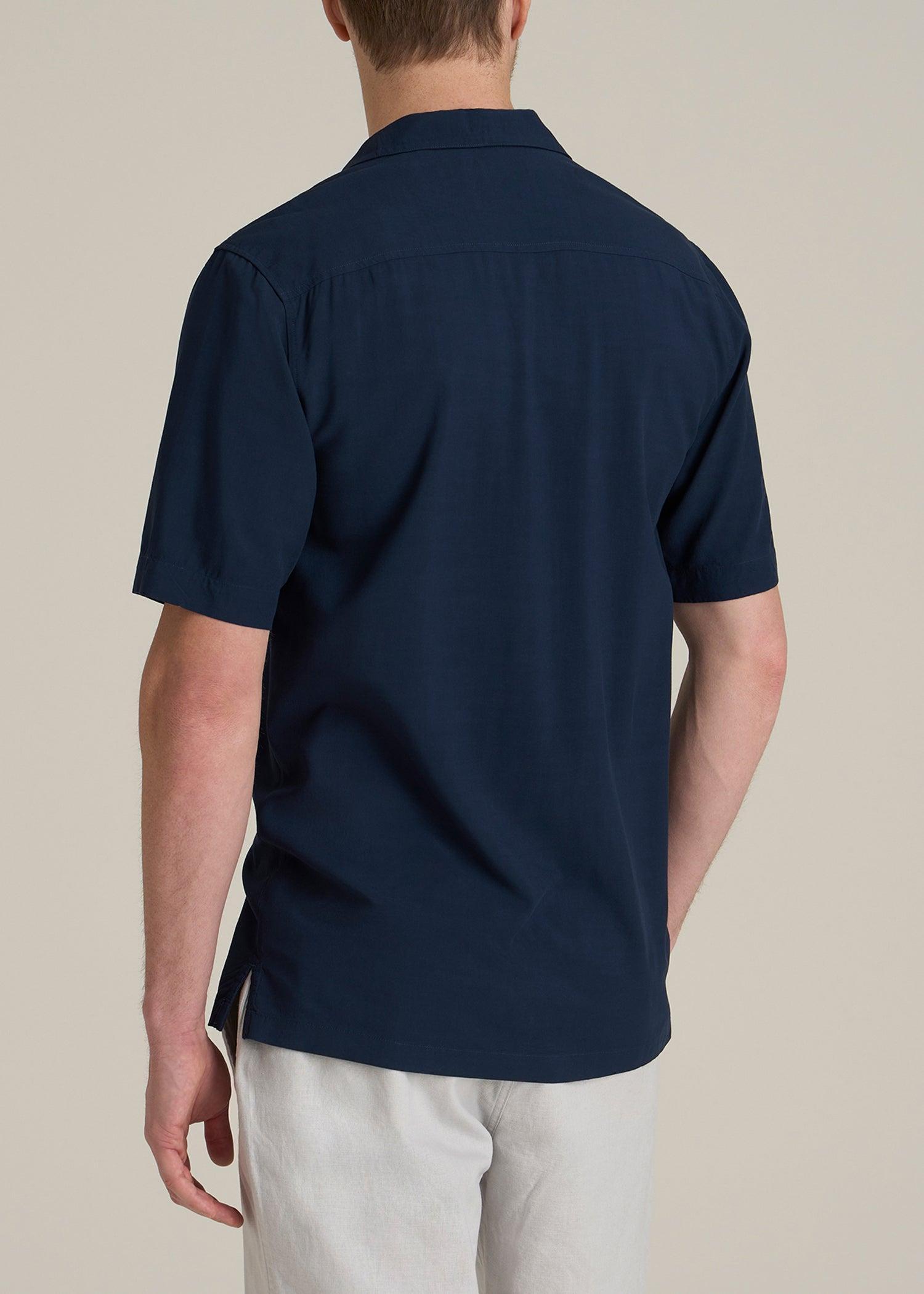 Short Sleeve Resort Shirt for Tall Men in Navy Product Image