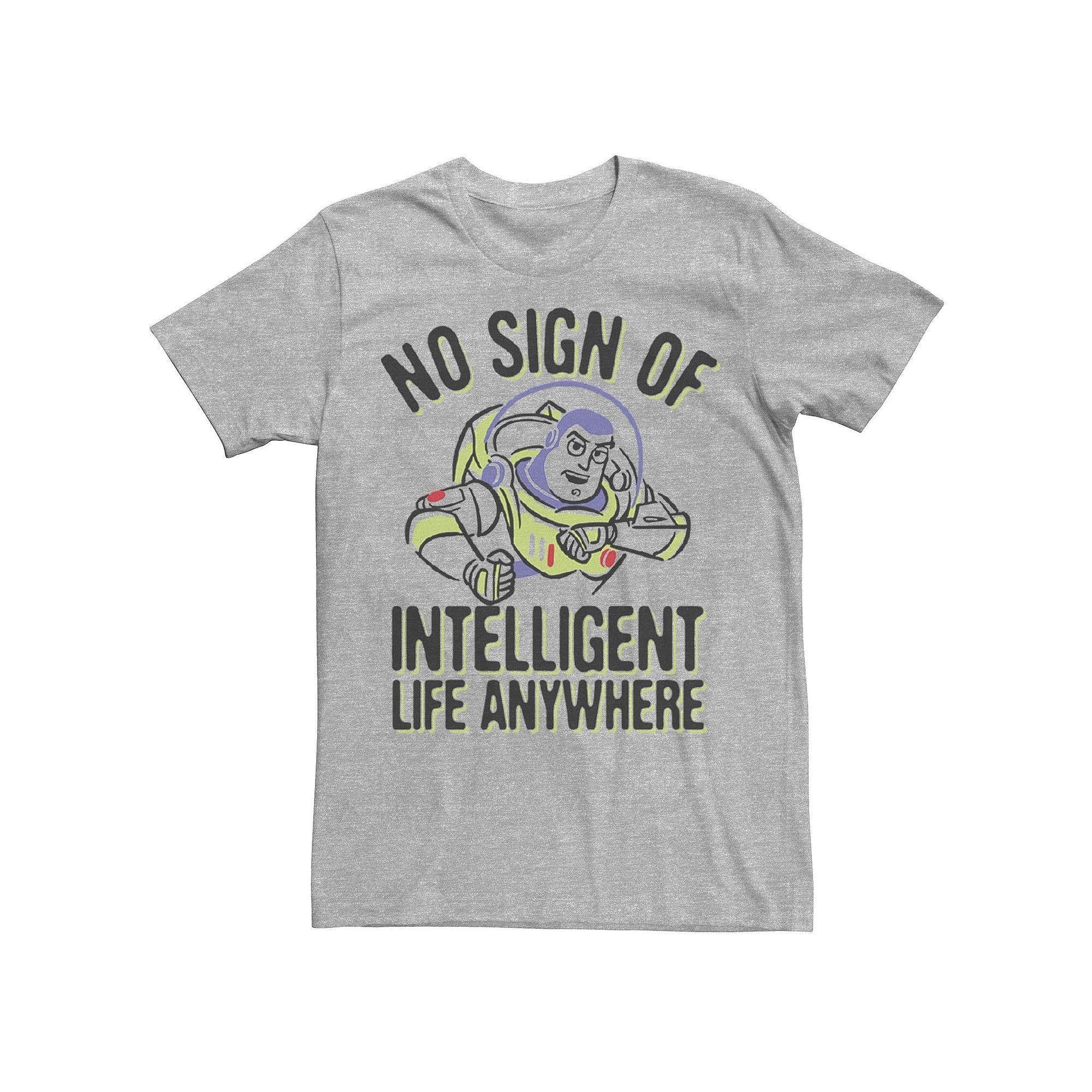 Disney / Pixar's Toy Story Buzz Lightyear Men's No Intelligent Life Tee, Size: Large, Athletic Grey Product Image