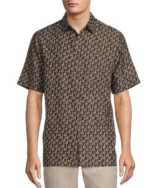 Caribbean Mini Palm Print Short Sleeve Woven Shirt Product Image