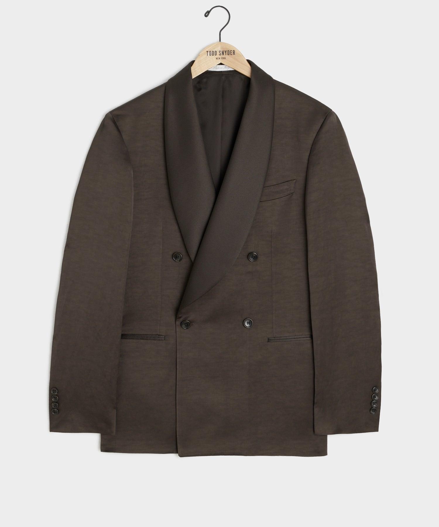 Italian Double-Breasted Shawl Tuxedo in Brown Product Image