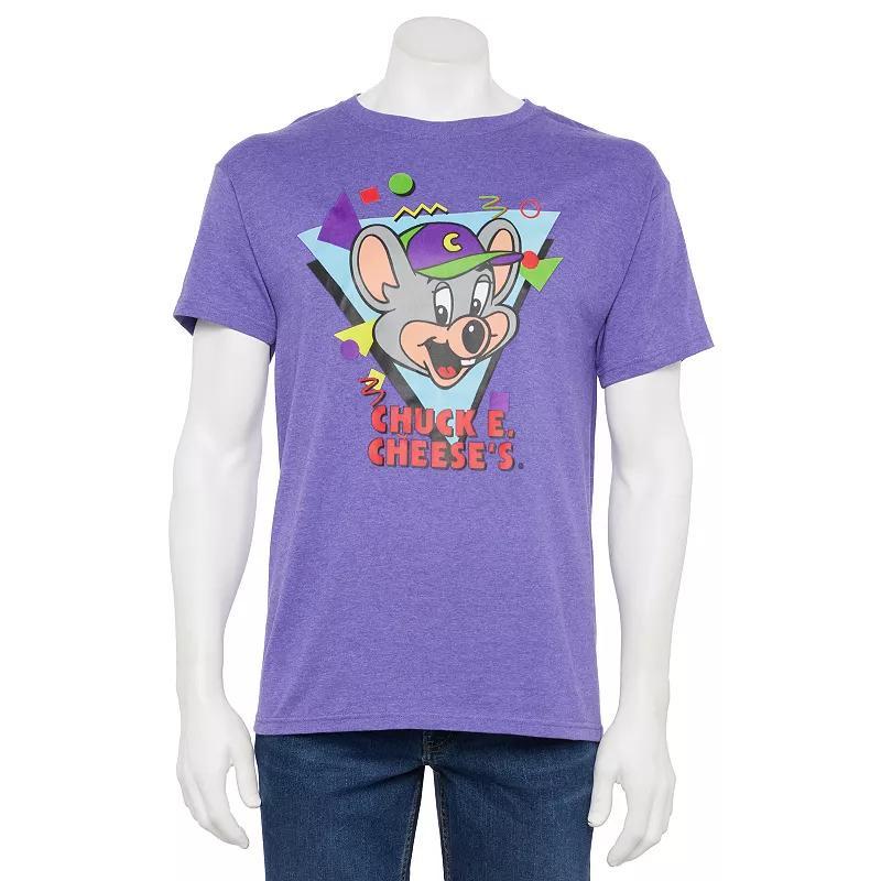 Men's Chuck E Cheese Retro Chuck Crewneck Graphic Tee, Size: Medium, Purple Product Image