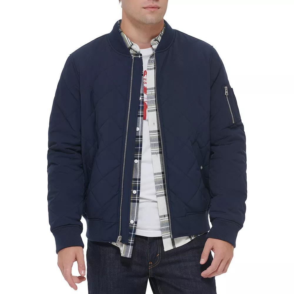 Mens Levis Diamond Quilted Bomber Jacket Brown Brown Product Image