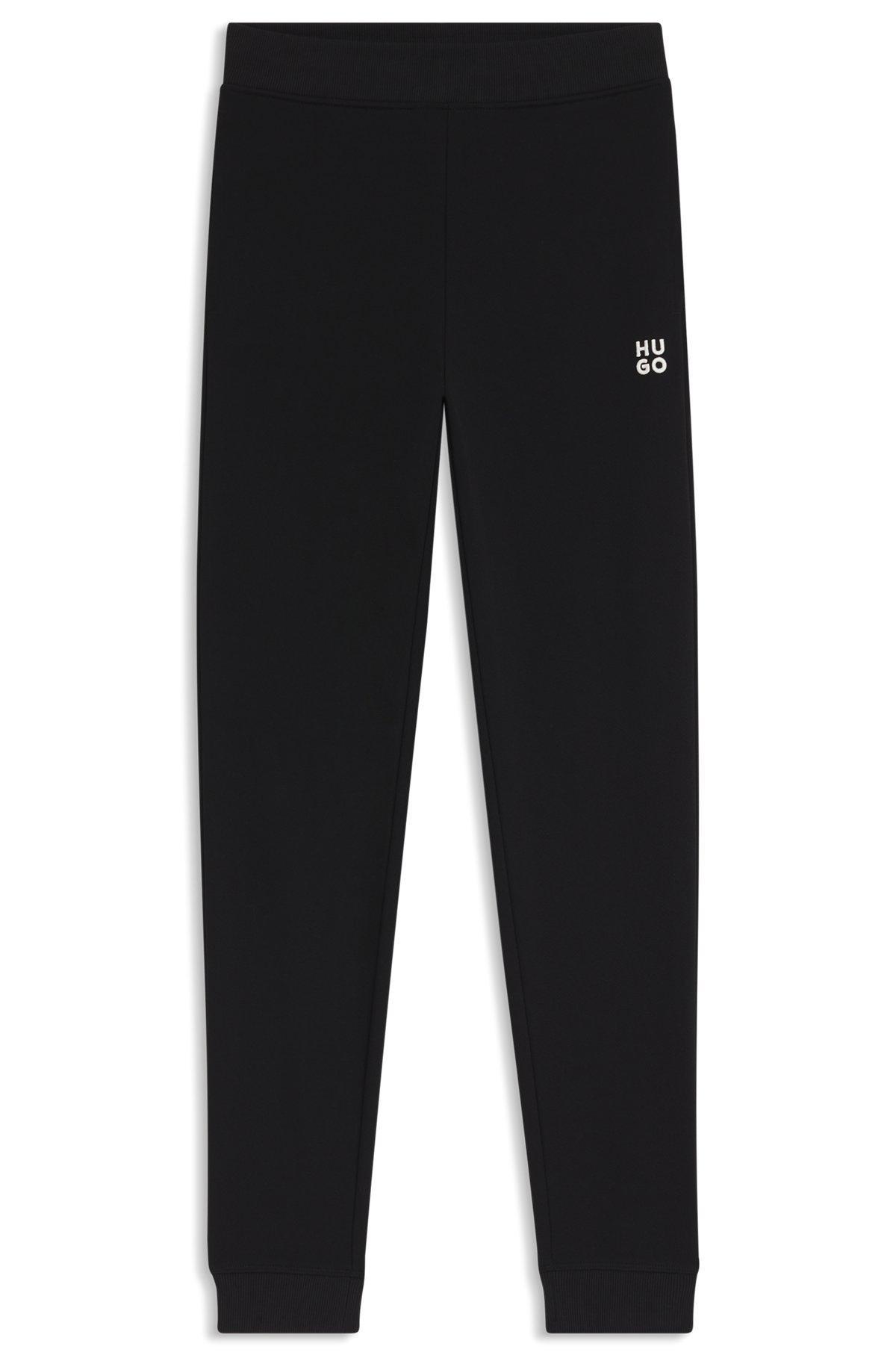 Cotton-terry tracksuit bottoms with stacked logo Product Image