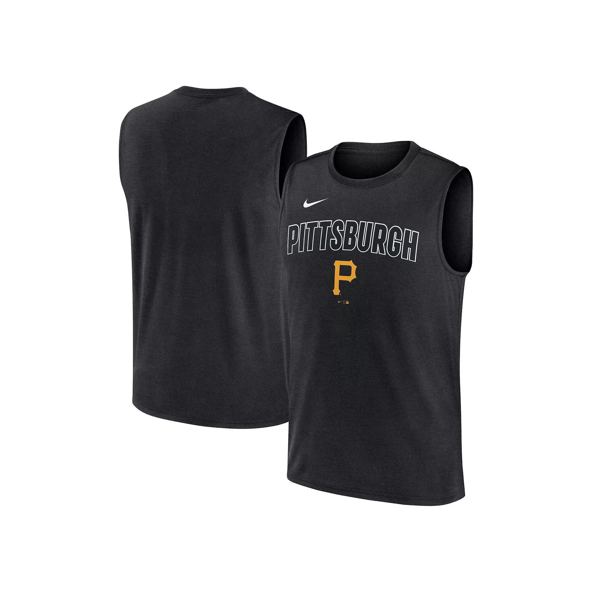Men's Nike Black Pittsburgh Pirates Knockout Performance Muscle Tank Top, Size: XL Product Image
