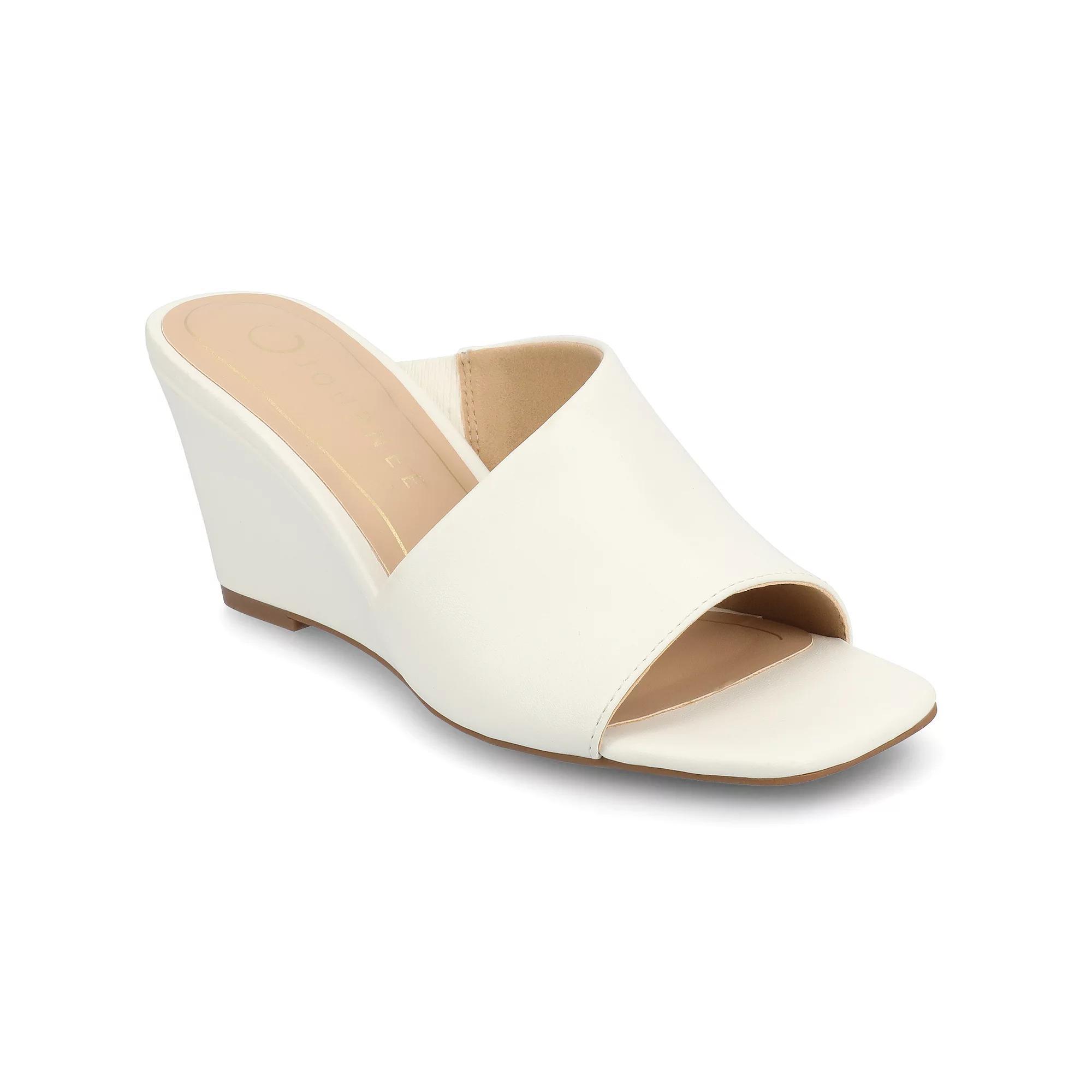 Journee Clementine D'Orsay Women's Wedge Sandals, Size: 12, White Product Image