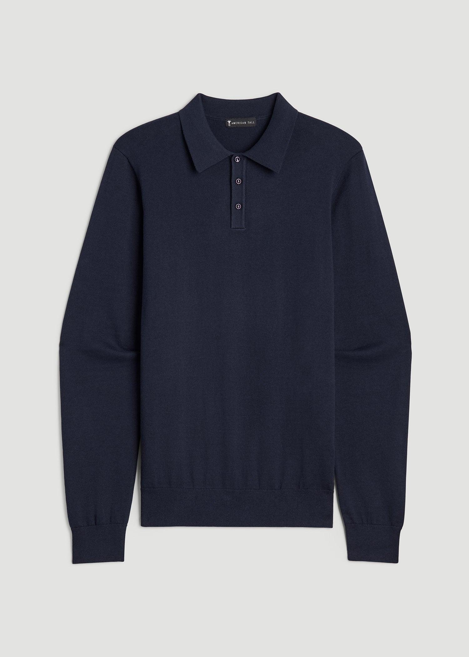 Men’s Tall Polo Sweater in Evening Blue Male Product Image