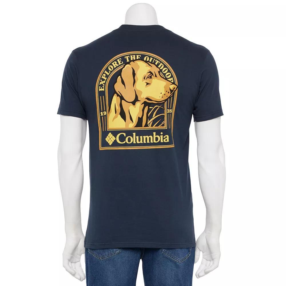 Men's Columbia Short Sleeve Back Graphic Tee, Size: Small, Blue Product Image