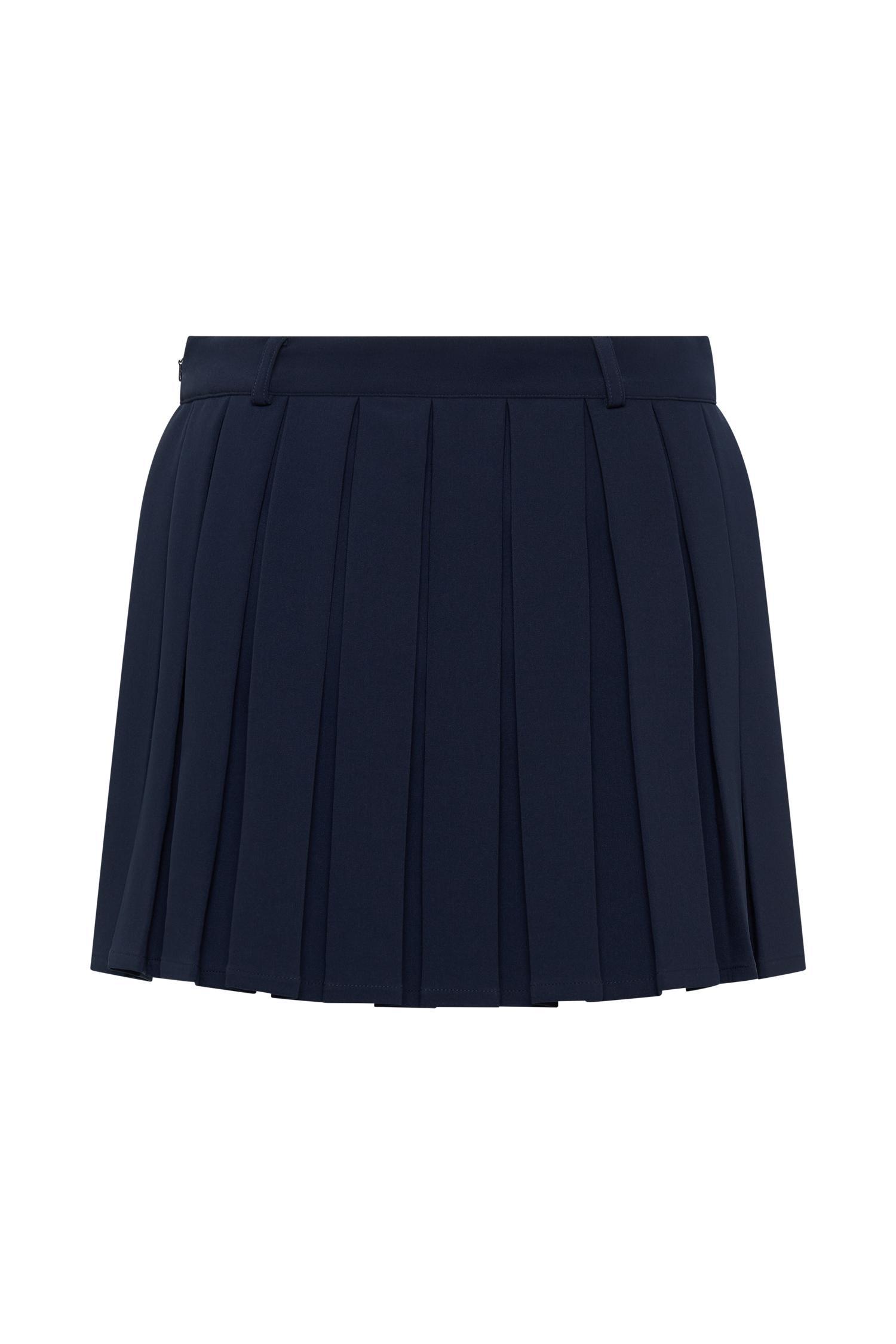 Mura Pleated Mini Skirt - Navy Product Image