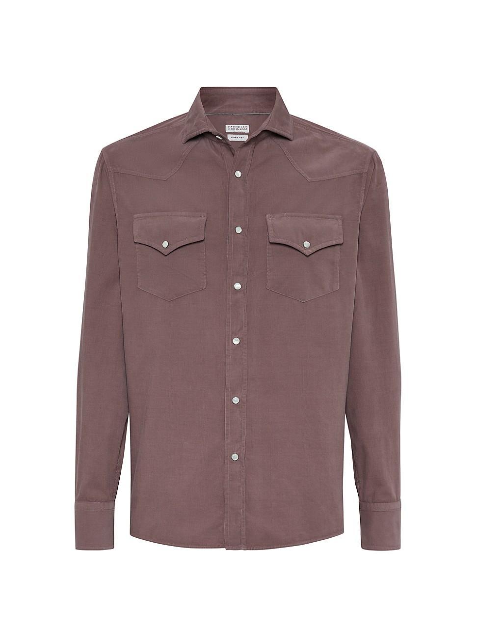 Mens Cotton Corduroy Western Shirt Product Image