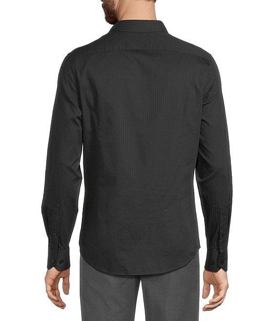 Murano The Murano Show Collection Slim Fit Stripe Sateen Long Sleeve Woven Shirt Product Image