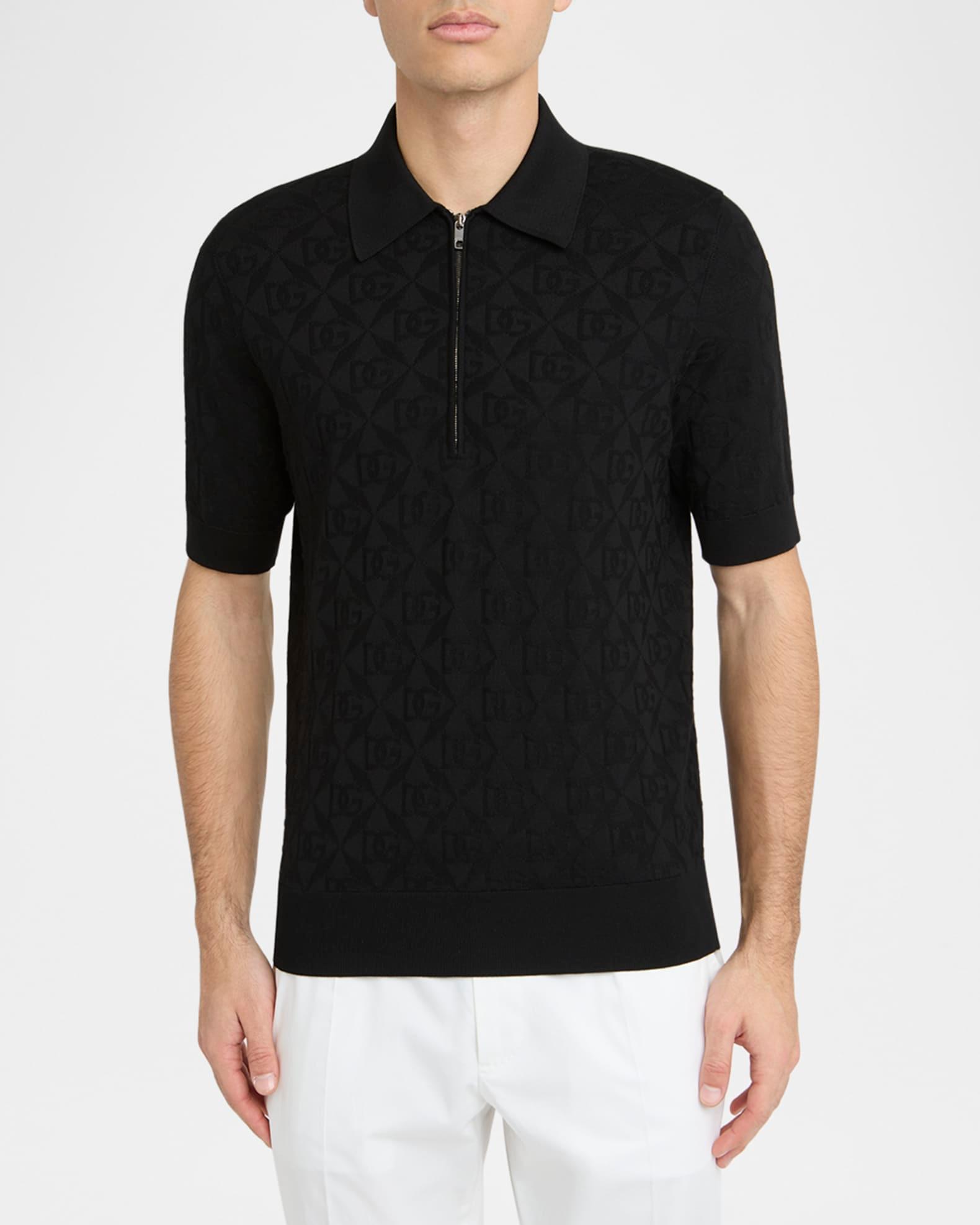 Men's DG Jacquard Quarter-Zip Polo Shirt Product Image