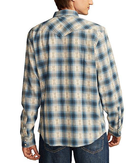 Lucky Brand Plaid Dobby Western Long Sleeve Shirt Product Image