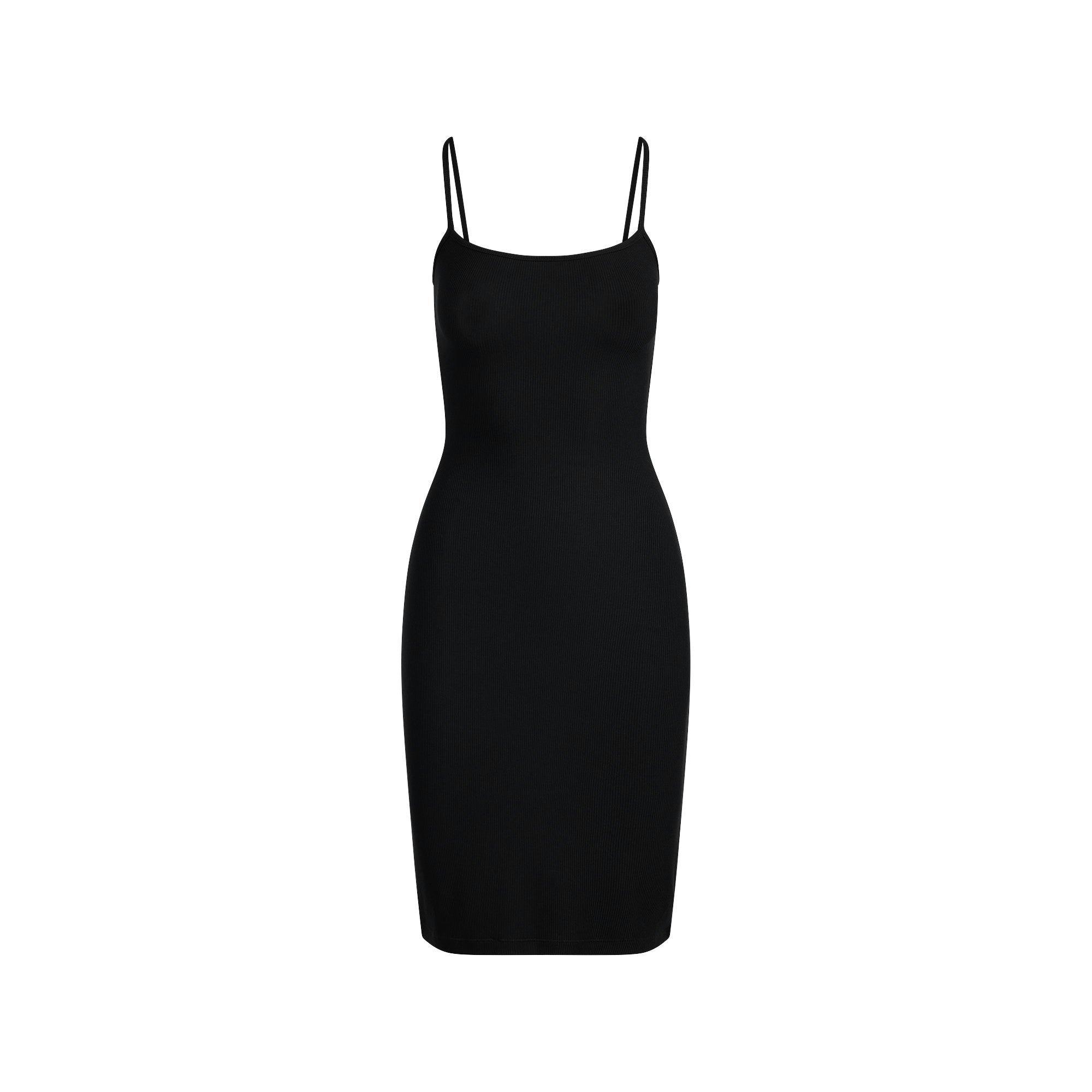 SOFT LOUNGE MIDI SLIP DRESS | ONYX Product Image