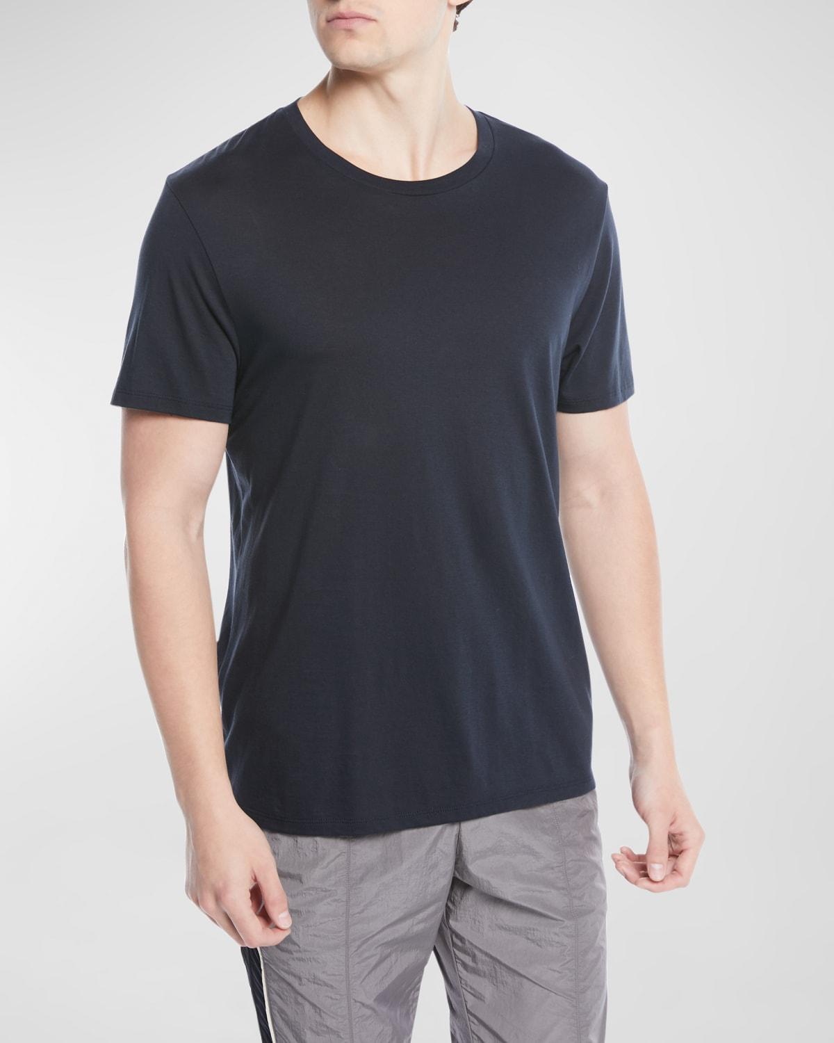 Mens Short-Sleeve Pima Crewneck Jersey T-Shirt, Black Product Image