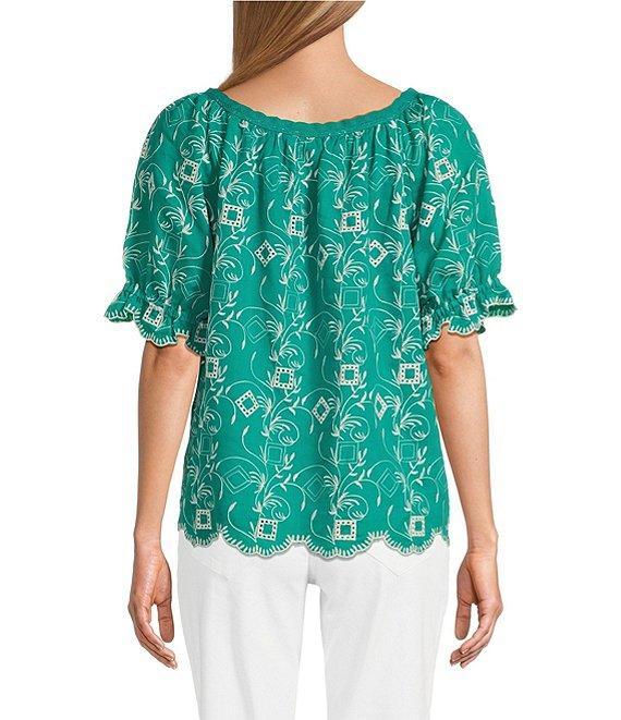 Nurture Petite Size Woven Square Neck Puff Short Sleeve Top Product Image