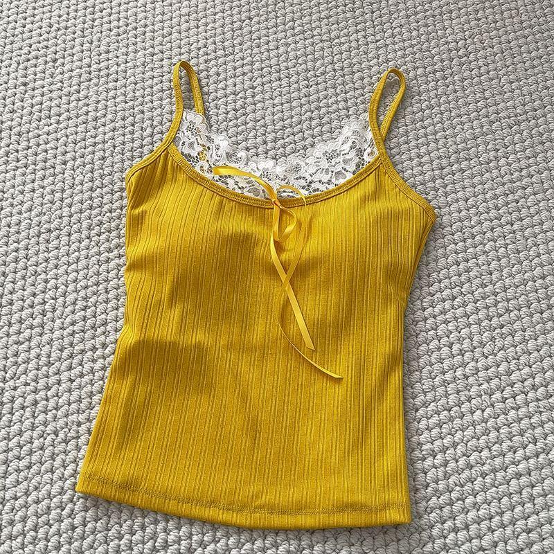 Lace Trim Ribbed Bra Top Product Image
