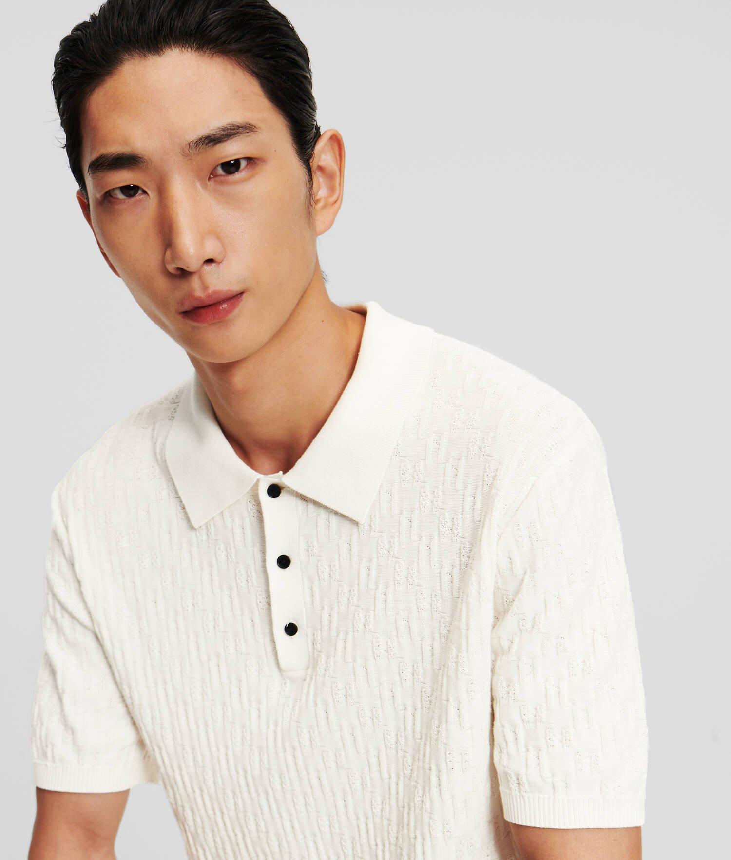 KL MONOGRAM KNITTED POLO SHIRT Product Image