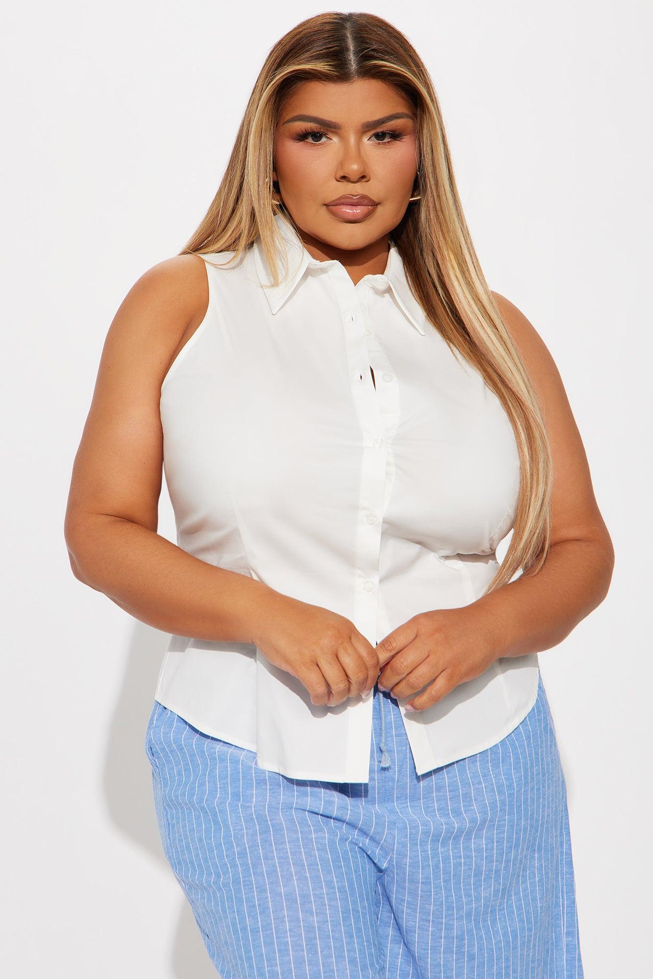 Brisa Poplin Shirt - White Product Image