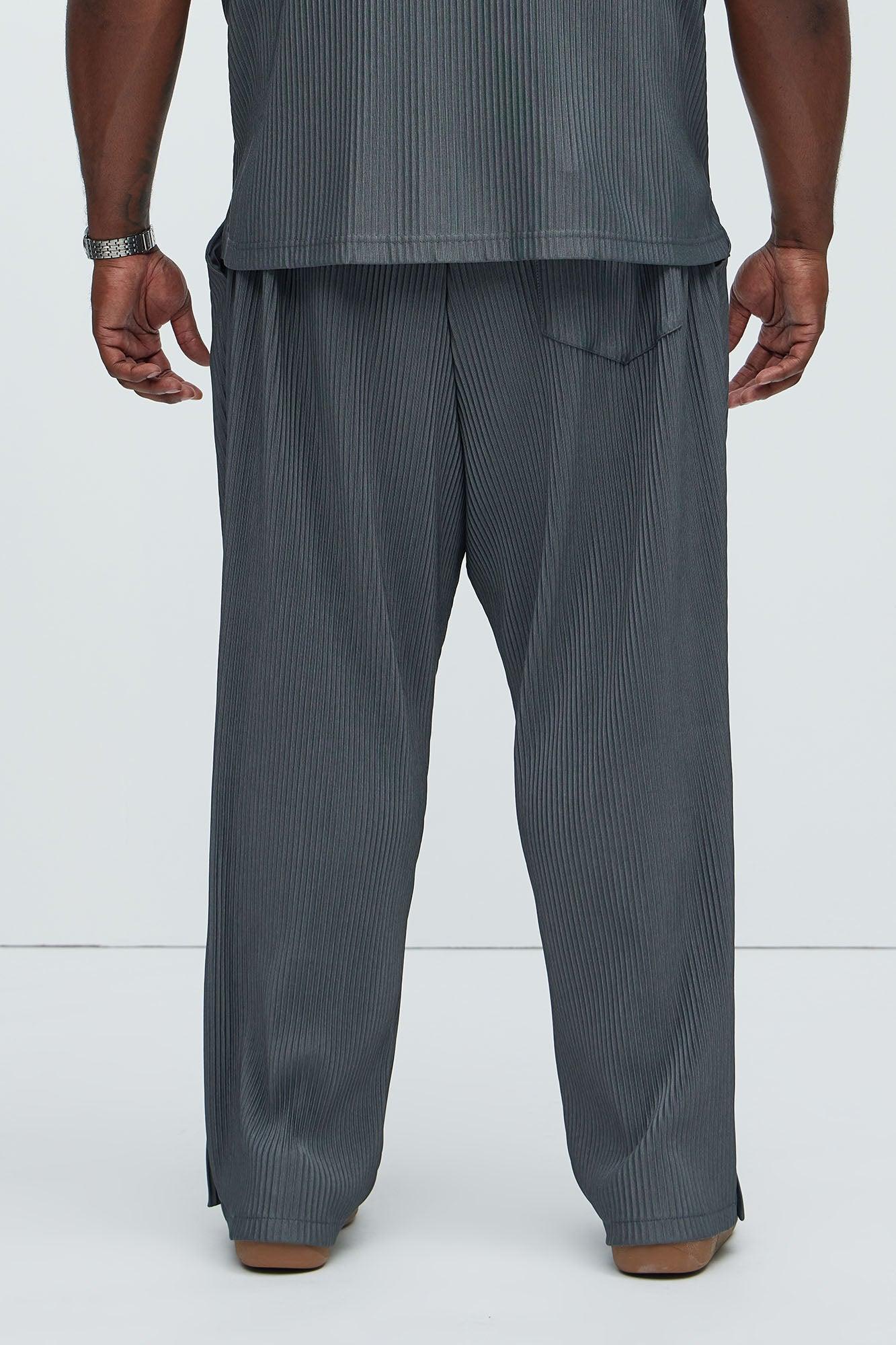 Potential Straight Pleated Pants - Grey Product Image