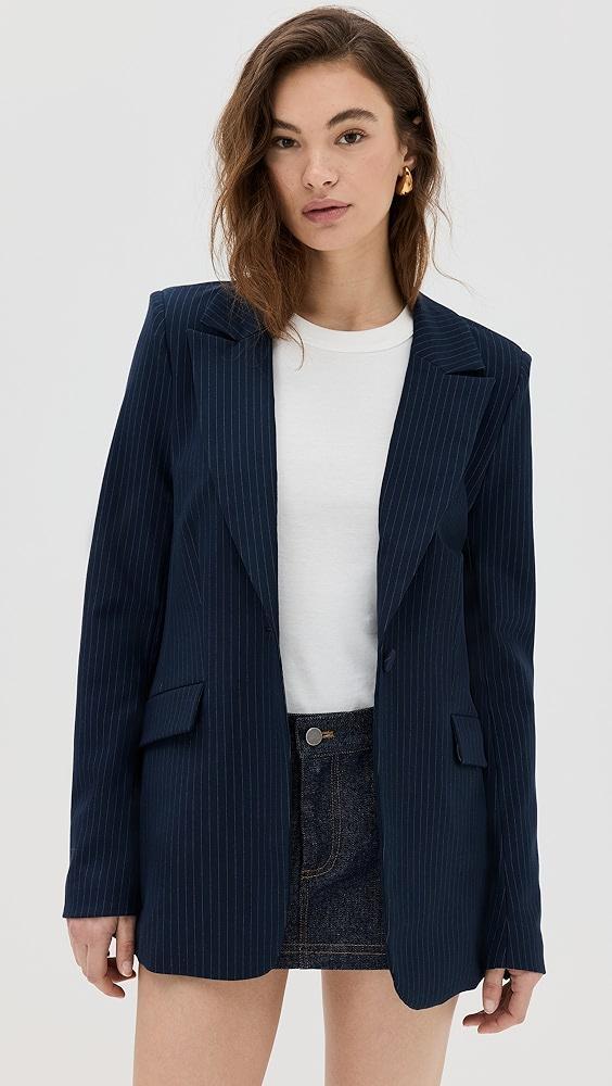 Good American Stripe Ponte Scultped Blazer | Shopbop Product Image