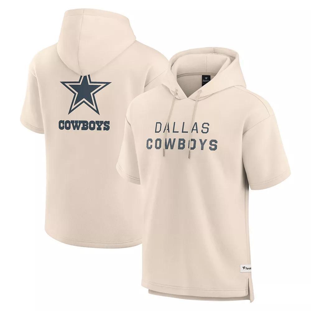 Men's Fanatics Cream Dallas Cowboys Elements Future Ground Lettering Short Sleeve Pullover Hoodie, Size: XL, Beige Product Image
