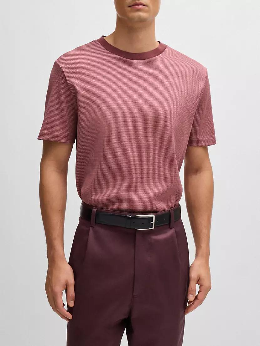 Regular-Fit T-Shirt in Structured Cotton Product Image