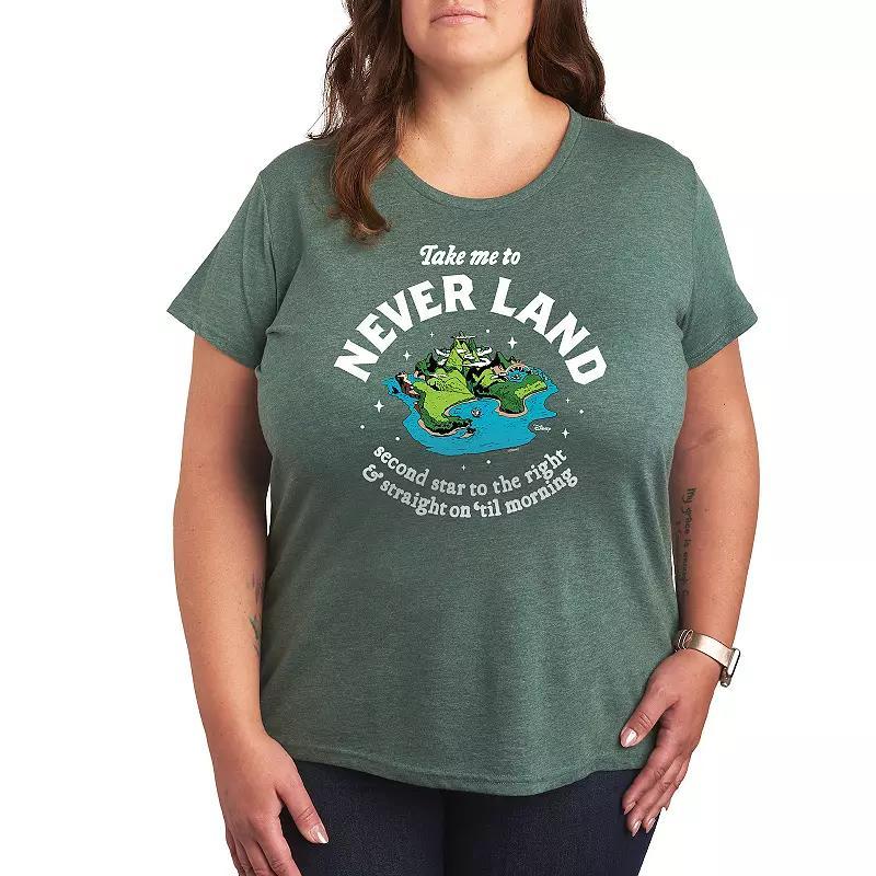 Disneys Peter Pan Plus Take Me To Never Land Graphic Tee, Womens Blue Product Image