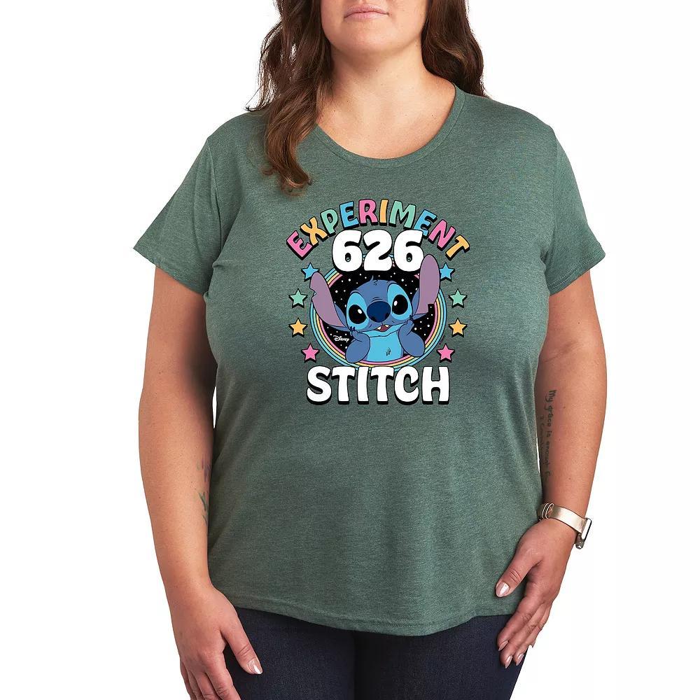 Disneys Lilo & Stitch Plus Experiment 626 Graphic Tee, Womens Grey Dark Red Product Image