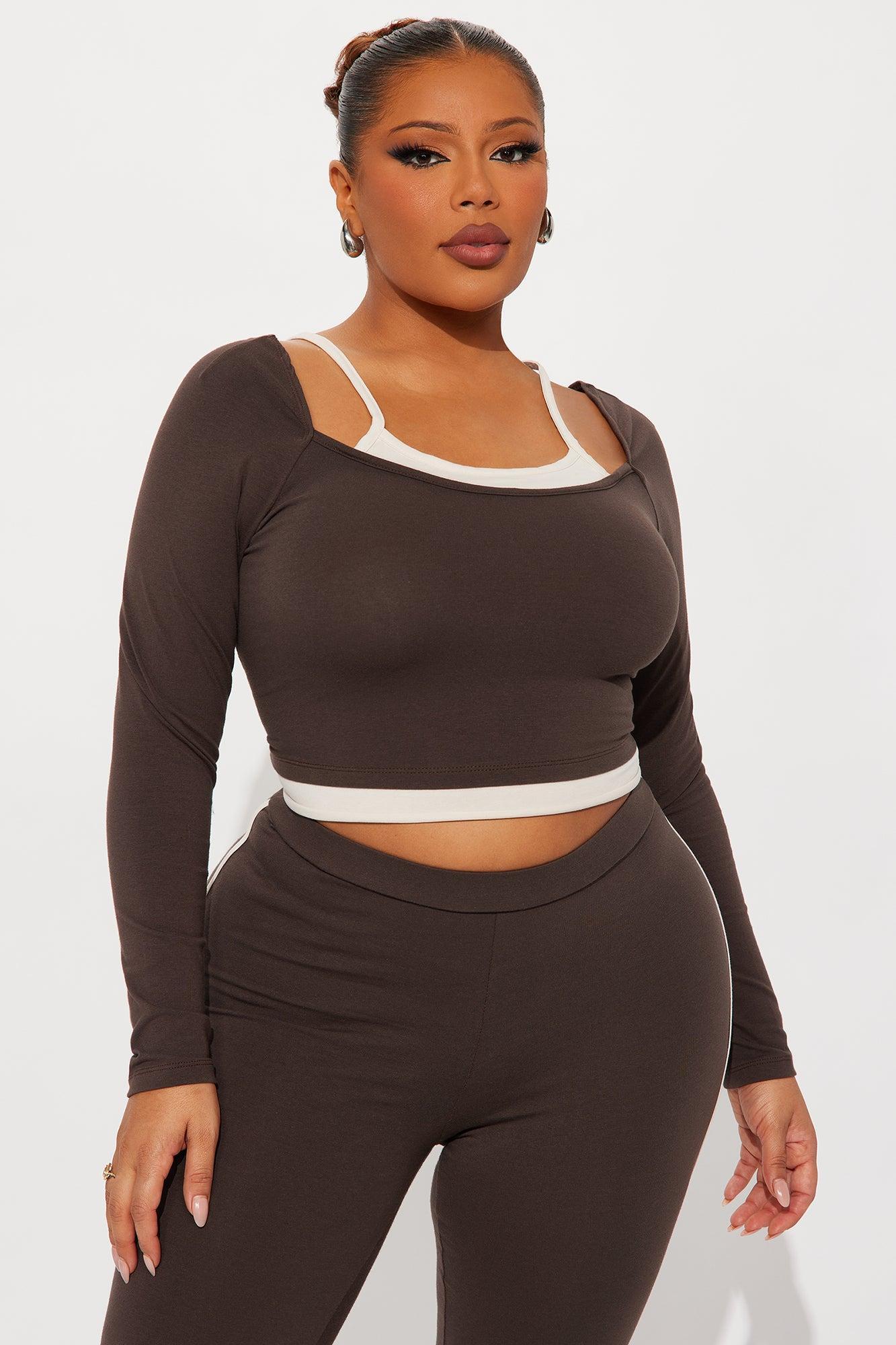 Double Up Pant Set - Brown Female Product Image